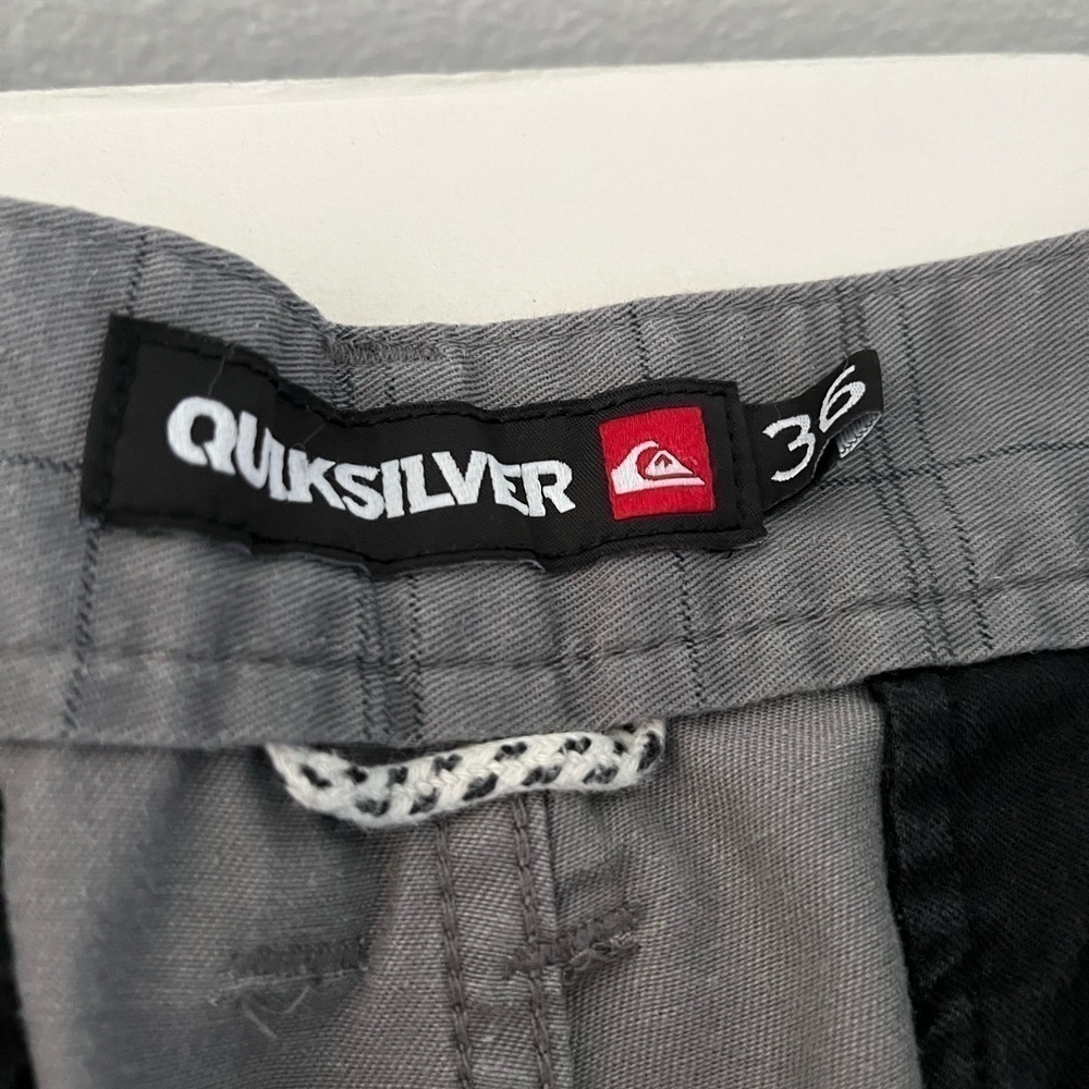 Quicksilver Surf Beach Brand Gray Plaid Shorts 36 - Picture 5 of 5